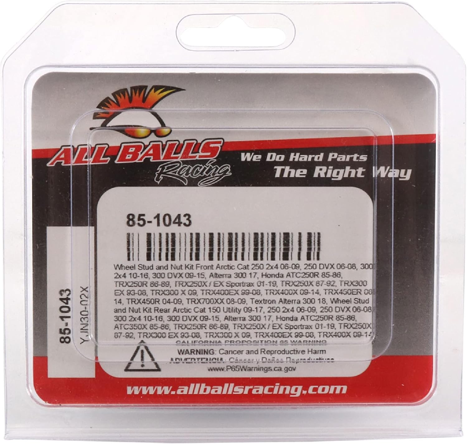 All Balls Racing 85-1043 Kit de pernos y tuercas de rueda compatible conrepuesto para Arctic Cat 300 DVX 2009-2015, 300 Utility 2×4 2010-2016, 250