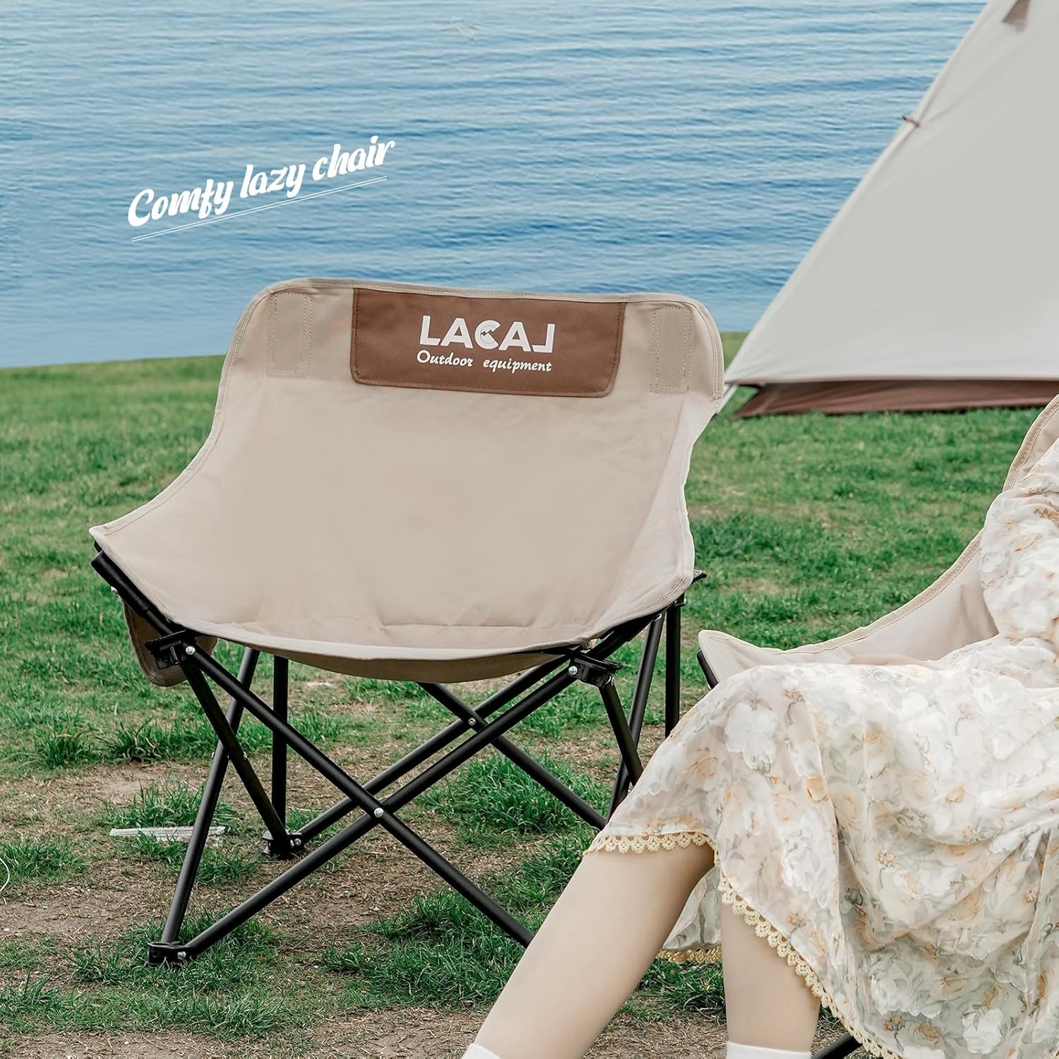 Silla de camping portátil, no requiere instalación, fácil de plegardesplegar en segundos, marco de aluminio de grado aeronáutico con tela Oxford