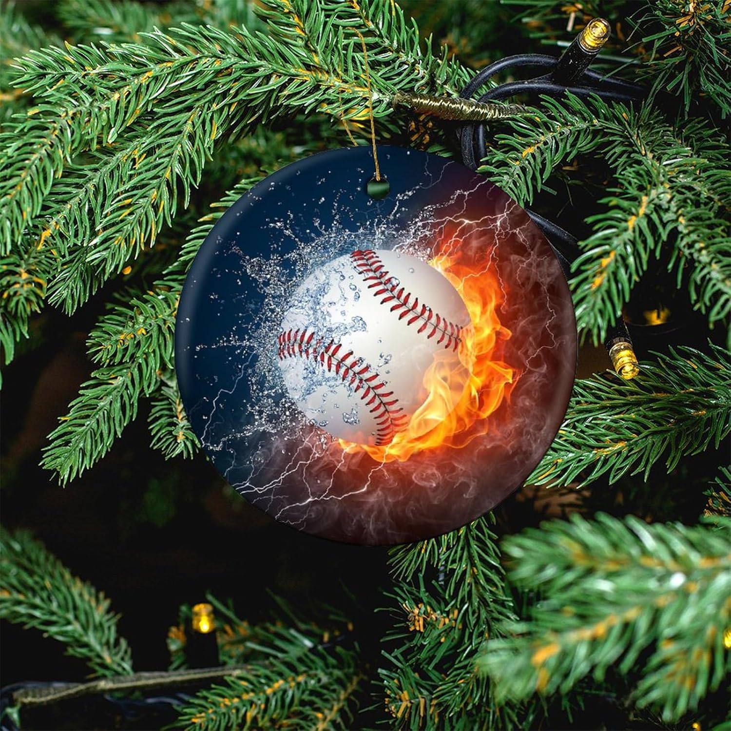 Adornos de Navidad de cerámica 2023, decoraciones para árbol de Navidad para niños, amantes y amigos, adorno colgante de doble cara de 2.8 pulgadas