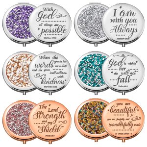 Thyle 12 piezas de regalos cristianos para mujeres, versículo de la Biblia, espejo compacto de maquillaje, espejos compactos inspiradores, regalos Thyle 12 piezas de regalos cristianos para mujeres, versículo de la Biblia, espejo compacto de maquillaje, espejos compactos inspiradores, regalos
