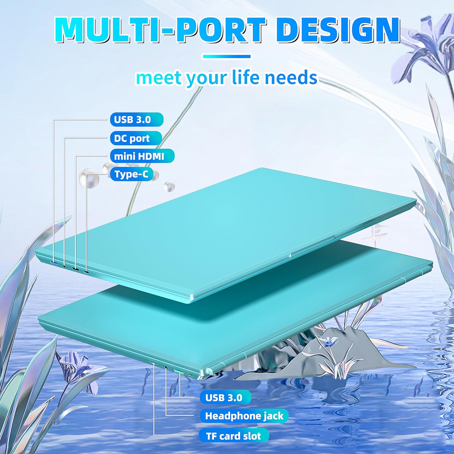 Win 11 ProOffice 2019 16″ Laptop Ultra-Narrow bezels 2.5K FHD(2560×1600) IPS Screen, Celeron N5095,16G RAM, 256GB SSD, Color Backlit KB, Fingerprint