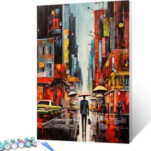 Graffitic Lively Street Paint by Number Gentleman DIY Kit de pintura acrílica para niños y adultos principiantes, edificio colorido, pintura en Graffitic Lively Street Paint by Number Gentleman DIY Kit de pintura acrílica para niños y adultos principiantes, edificio colorido, pintura en