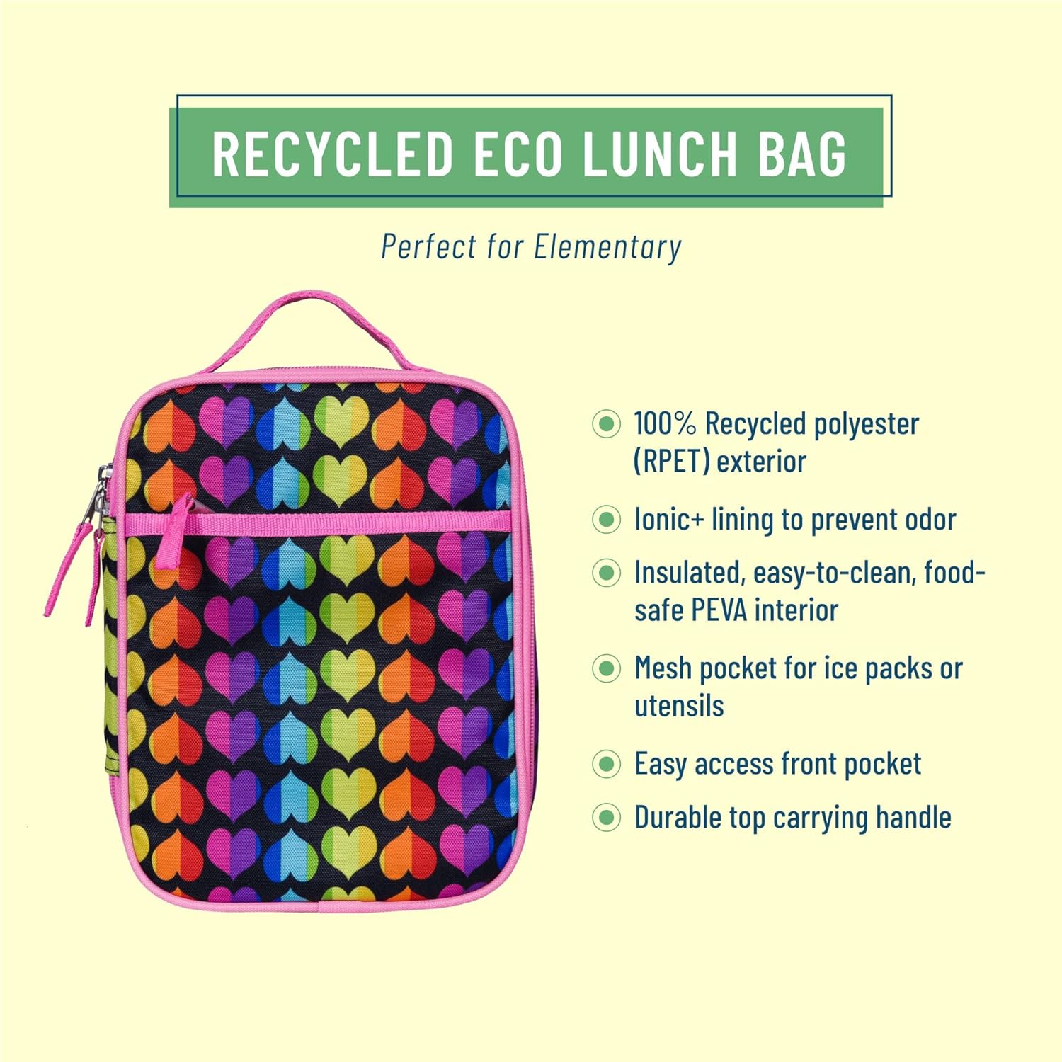 Wildkin Lonchera ecológica para niños y niñas, perfecta para la lonchera reutilizable con estilo elemental, mantiene tu comida fresca para la