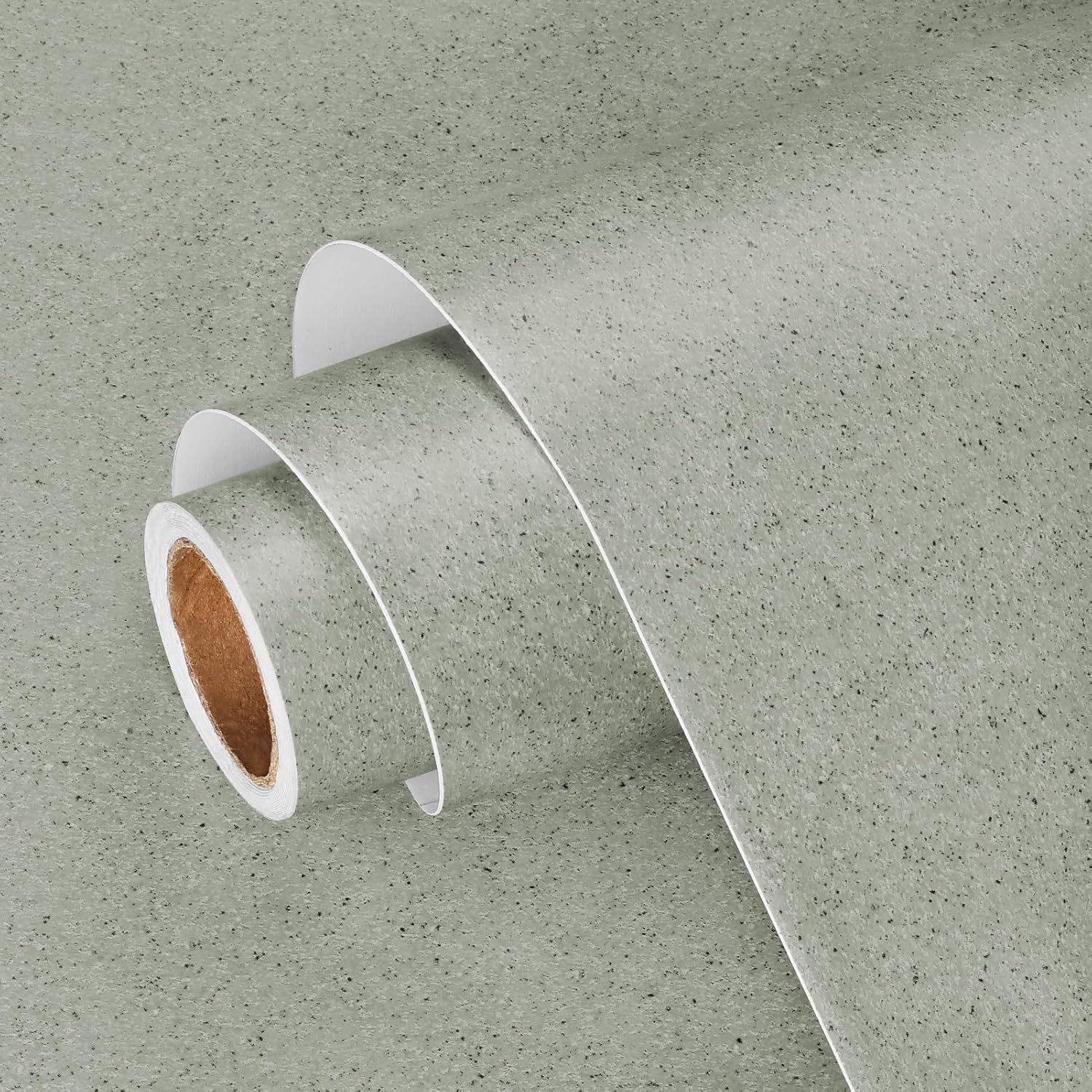 Wallercity Papel adhesivo de granito verde claro para encimeras, vinilo impermeable, papel tapiz de mármol para baño, despegar y pegar, papel