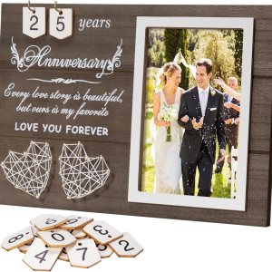 Yakucho Marco de boda de aniversario, marco de fotos de compromiso, marco de fotos de 1 a 99 años, con letrero excepcional “Every Love Story Is Yakucho Marco de boda de aniversario, marco de fotos de compromiso, marco de fotos de 1 a 99 años, con letrero excepcional “Every Love Story Is