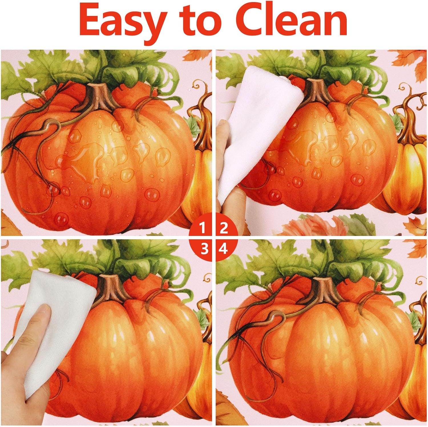 Mantel de otoño, mantel de Acción de Gracias con hojas de arce y calabaza, bellotas y bayas, piñas, mantel impermeable para otoño, cosecha, fiesta,