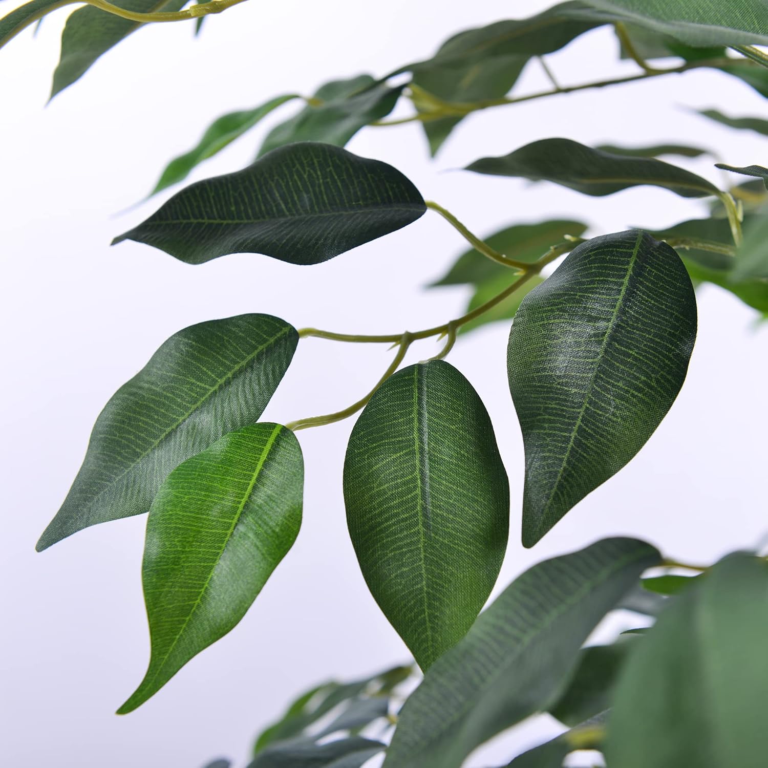 Plantas artificiales de ficus, árboles de eucalipto con hojas de seda, musgo falso y maceta resistente, plantas falsas para decoración de oficina y