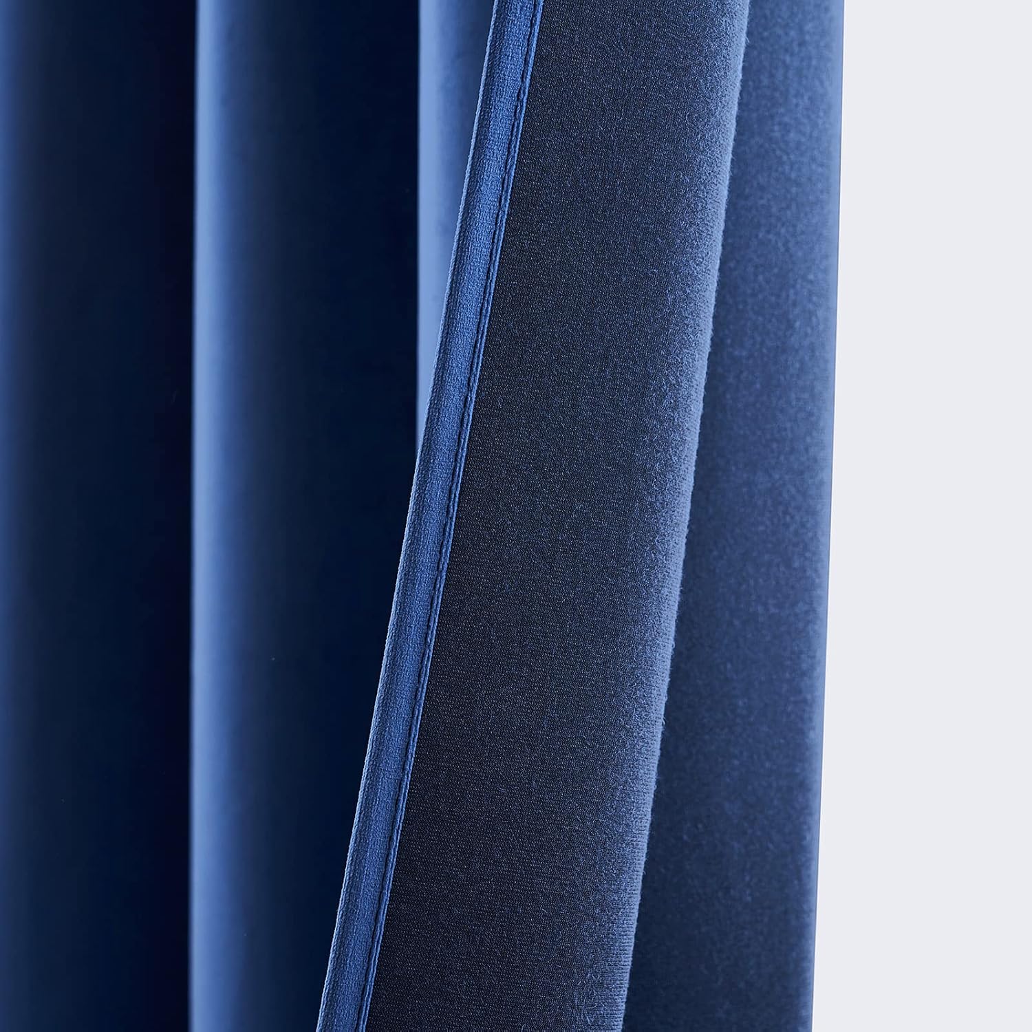 ANRODUO Cortinas de terciopelo azul oscuro de 84 pulgadas de largo, aisladas, insonorizadas, para sala de estar, cortinas de ventana con ojales para