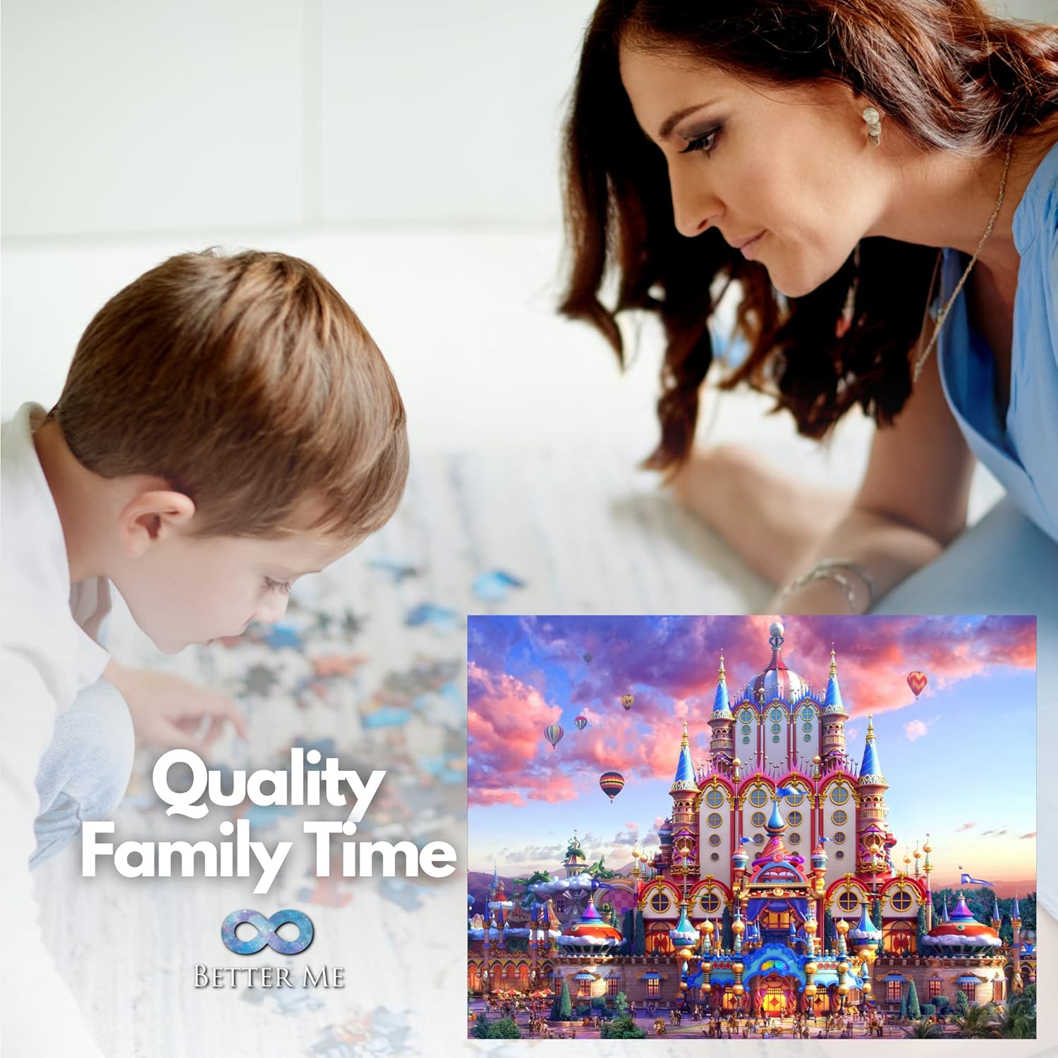 Fantasy Castle – Rompecabezas de castillo de 500 piezas para adultos y niños, ilustración del palacio de la princesa de cuento de hadas caprichoso,