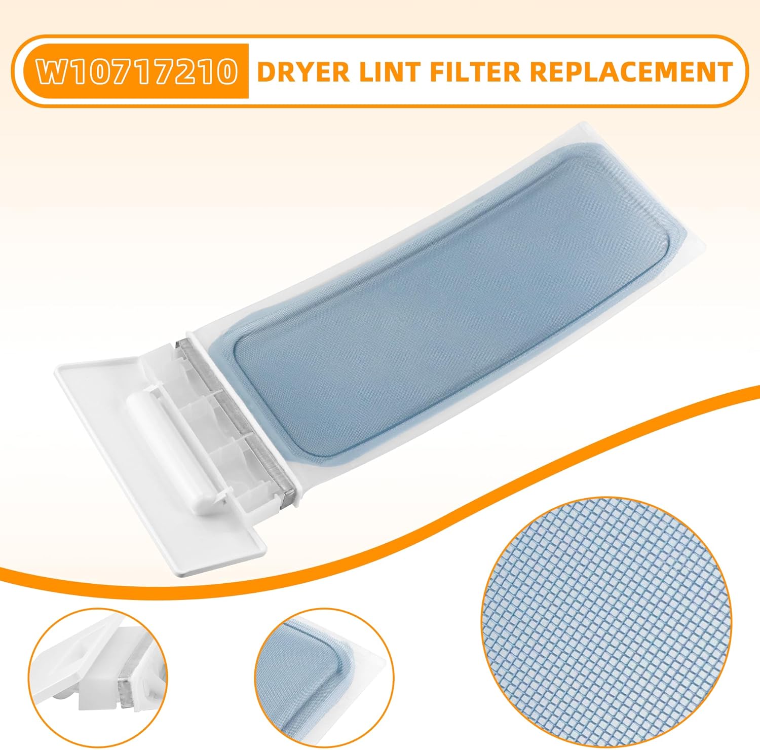 AMI PARTS W10717210 W11522758 Secadora Filtro de Pelusas Pantalla Piezas de repuesto para Whirl-pool, Ken-more – Repalce 348846, 348851, 689465,