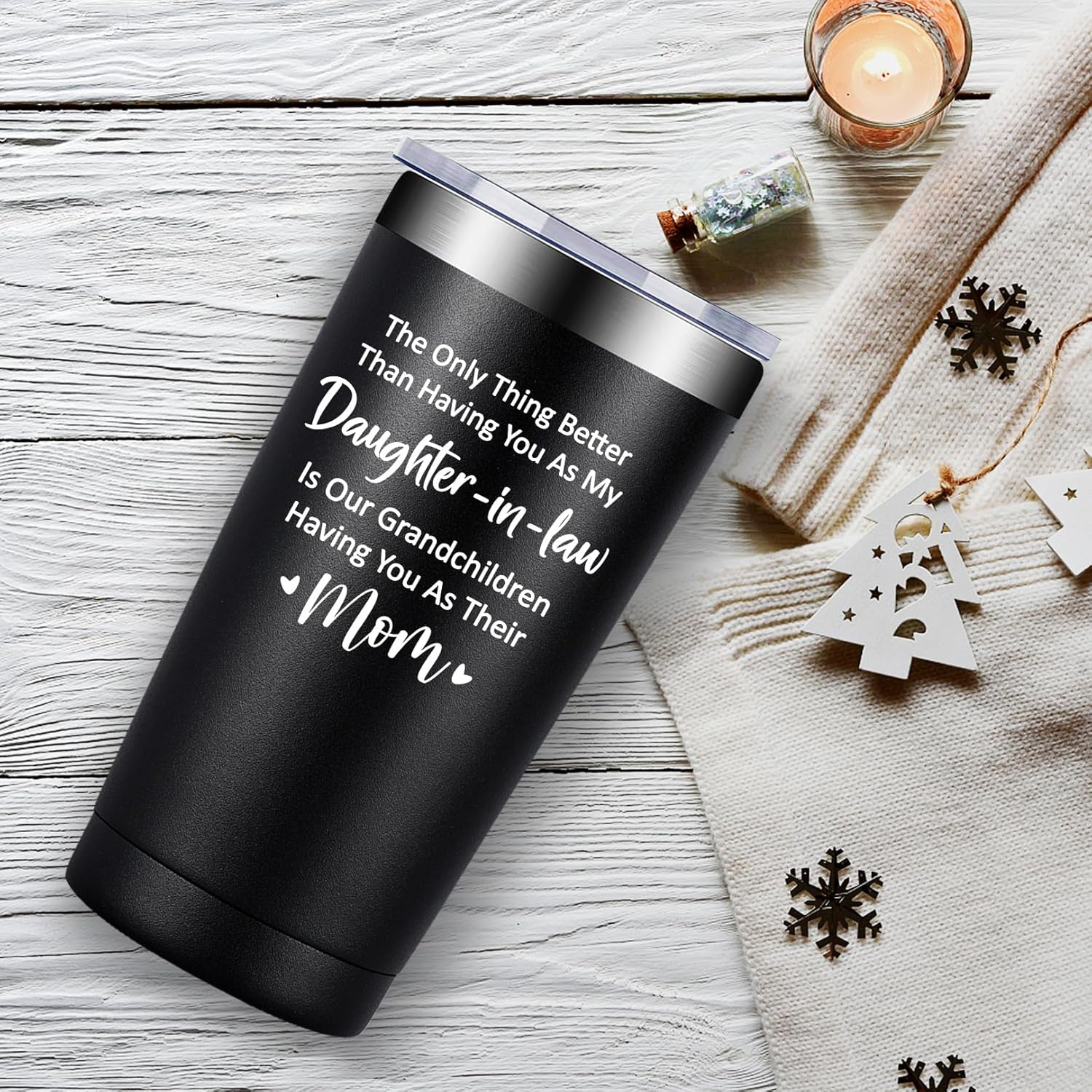 Fufandi Regalos para nuera  Regalos para nuera de suegra, regalos de Navidad para el día de la madre para nuera  Vaso para nuera, ideas de regalo