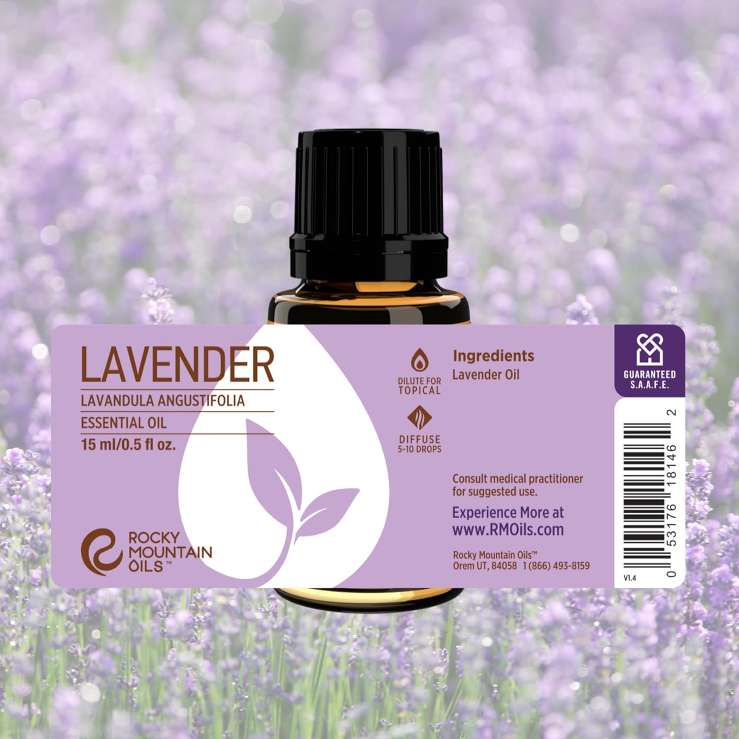 Rocky Mountain Oils Purify Lavender – Aceite esencial orgánico para difusor y aromaterapia, perfecto para hotel, spa, sueño