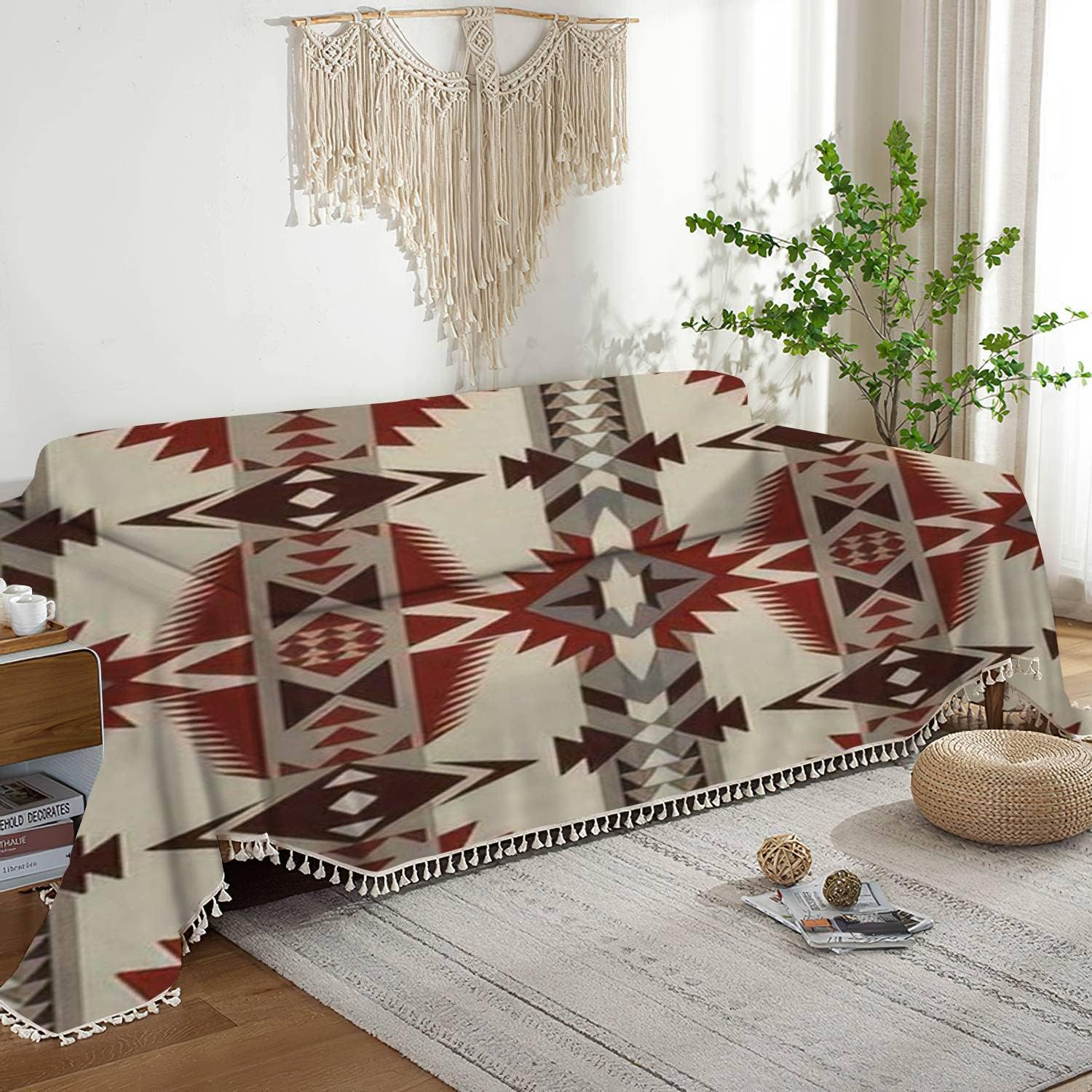 FUIENCFKE Funda de sofá geométrica de nativos americanos, indios, suroeste, funda étnica, funda para sofá, toalla, lavable, mantas, protector de