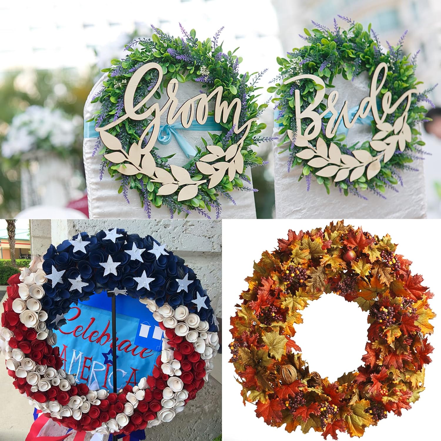 6 marcos de corona de madera para manualidades, manualidades de madera sin terminar, anillos de aro florales, guirnalda de Navidad, decoraciones
