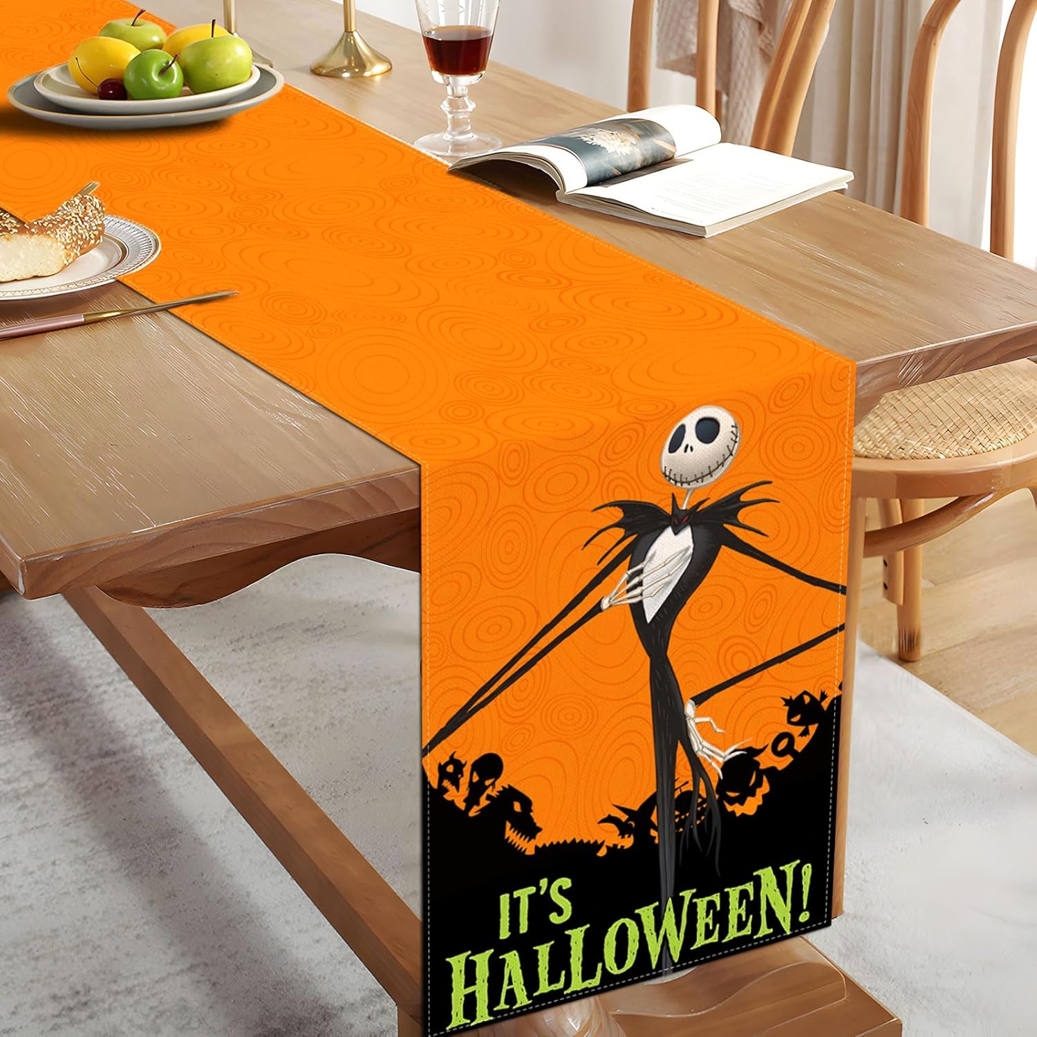 Sunwer Camino de mesa It’s Halloween The Nightmare Before Christmas Jack Skellington para fiesta de cumpleaños, para interiores y exteriores,