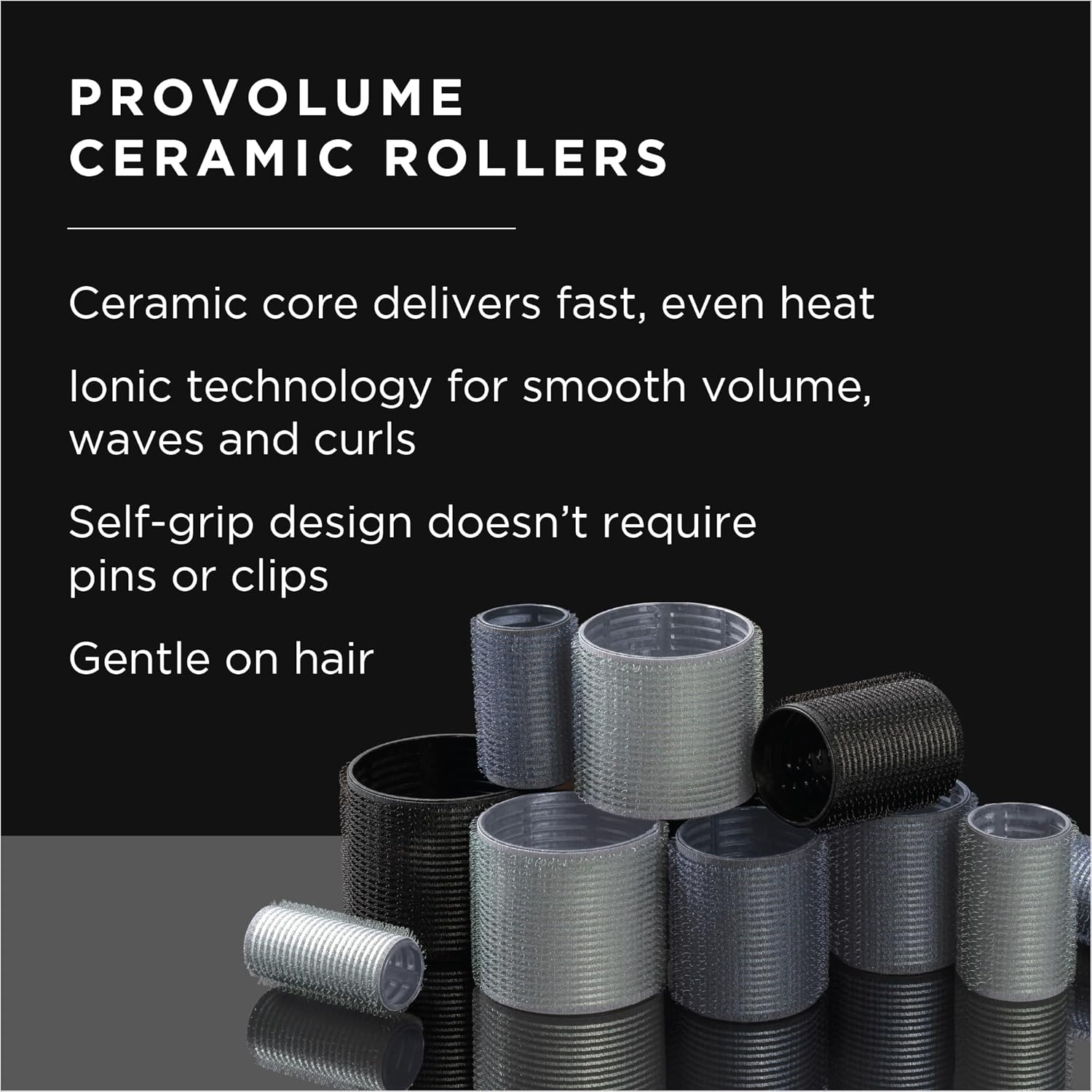Fromm ProVolume – Rodillos térmicos iónicos de cerámica de 3 pulgadas, 2 unidades, rizadores de pelo grandes de calidad de salón para cabello largo