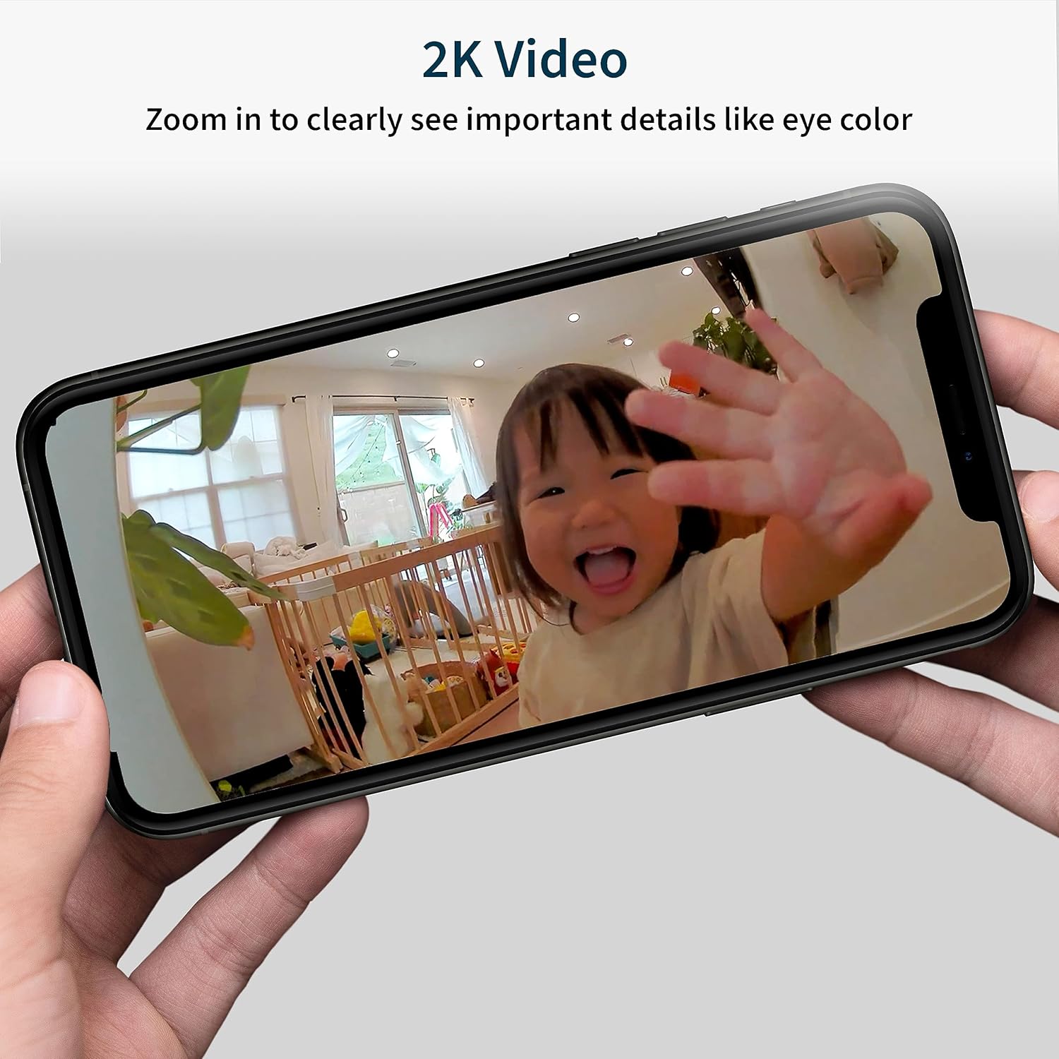 Arlo Essential – Cámara de seguridad 2K para interiores (2. generación), paquete de 2, seguridad para el hogar, monitor de bebé, color blanco,