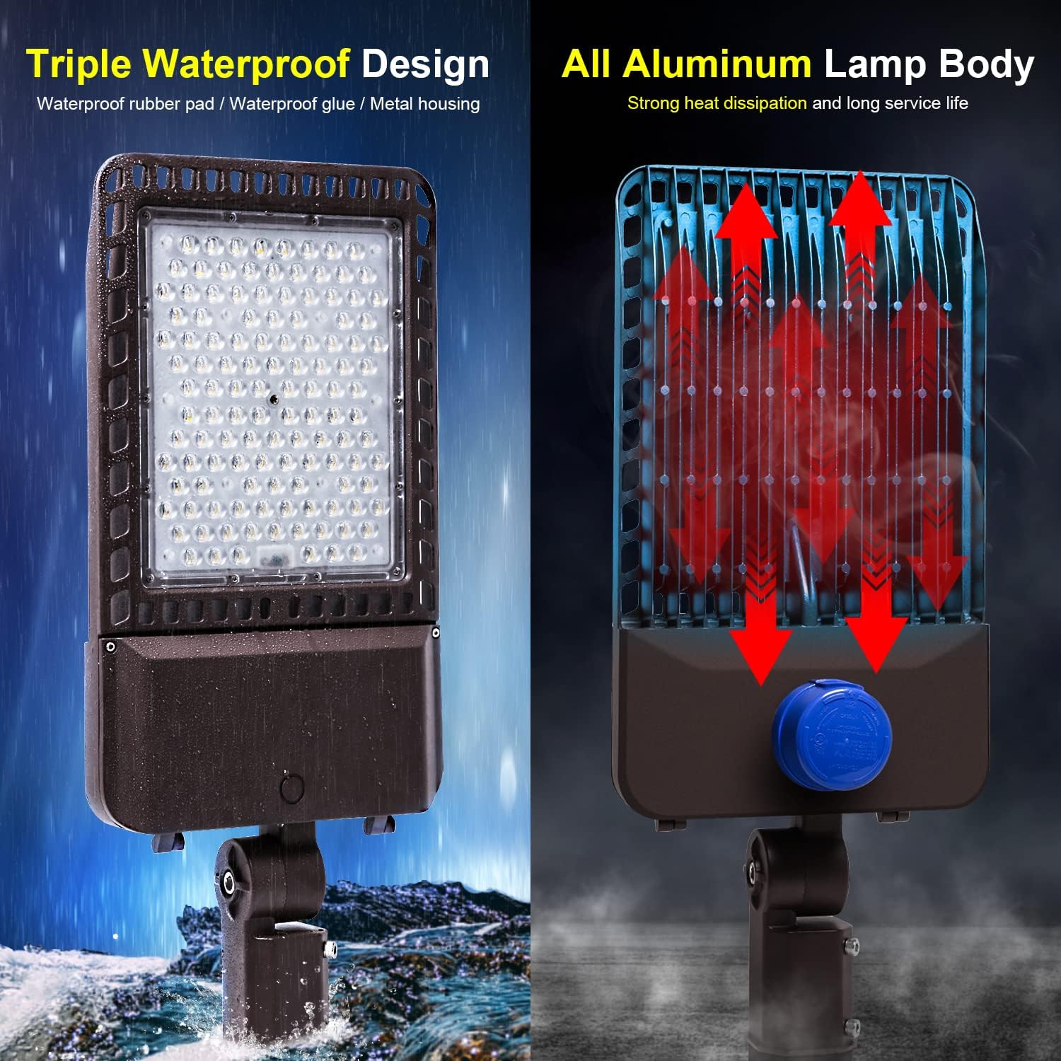LEDMO LED Parking Lot Light 300W, Outdoor Commercial Area Street Security Lighting Fixture with Photocell Sensor and Slip Fitter Mount –