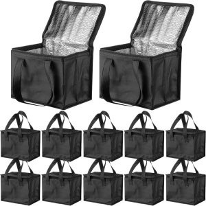 Norme Paquete de 12 bolsas de almuerzo aisladas a granel, bolsa para entrega de alimentos, juego de cajas de almuerzo a prueba de fugas, bolsas Norme Paquete de 12 bolsas de almuerzo aisladas a granel, bolsa para entrega de alimentos, juego de cajas de almuerzo a prueba de fugas, bolsas