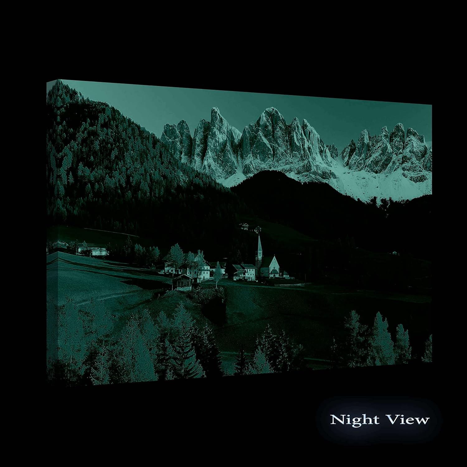 Startonight Lienzo decorativo para pared, casa en montaña, paisaje de invierno, foto rural, naturaleza, grande, enmarcado, 32 x 48 pulgadas