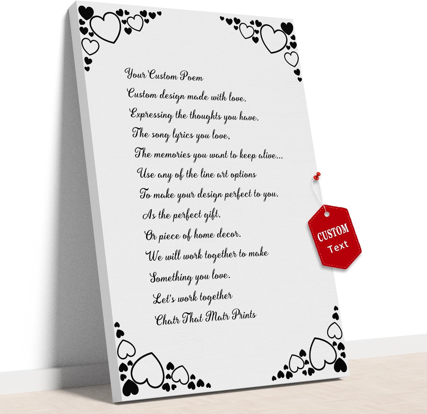 Impresiones artísticas personalizadas de poema o verso, citas personalizadas, lienzo para crear tus propias citas personalizadas para el hogar,