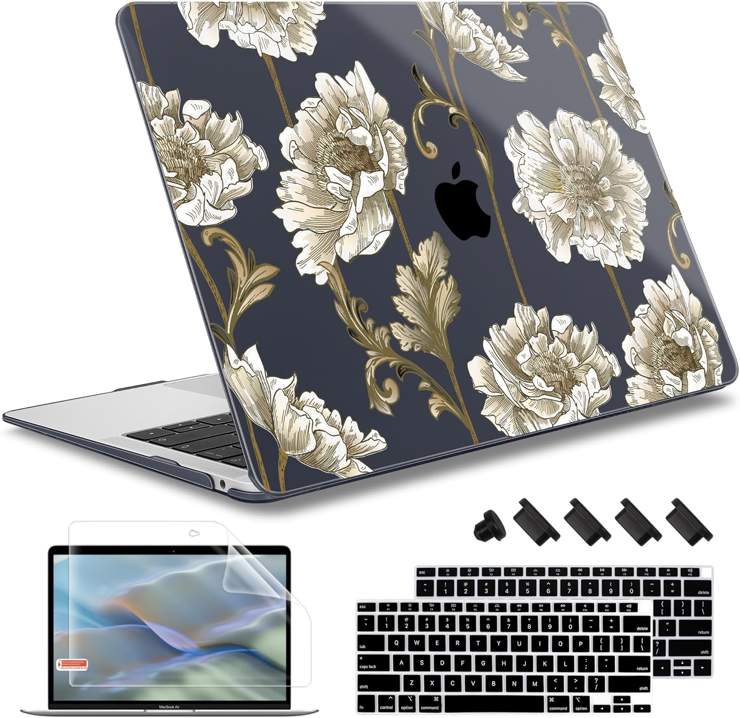May Chen Compatible con MacBook Air 2022 2021 2020 de 13 pulgadas M1 A2337 A2179 A1932, carcasa rígida de plástico con protector de pantalla y