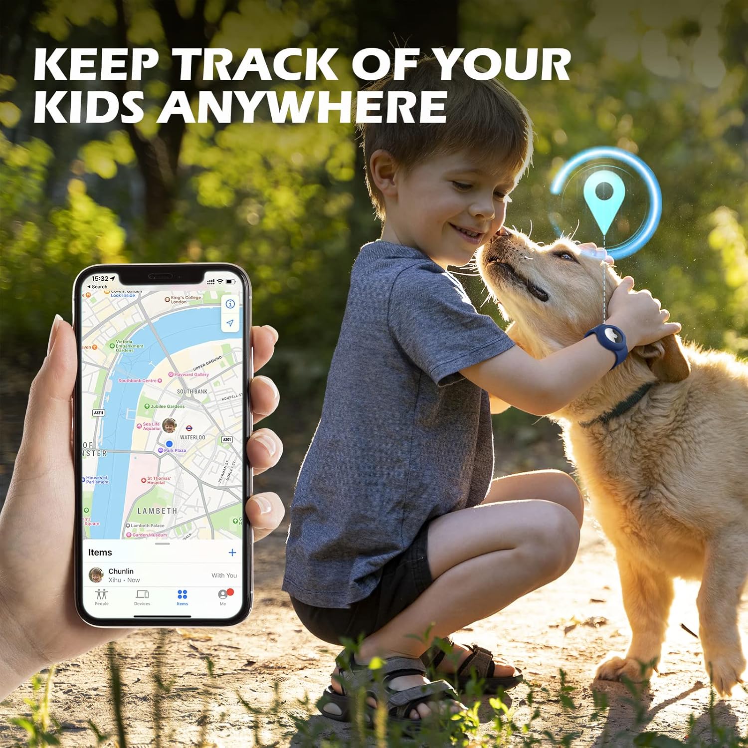 Paquete de 2 pulseras Airtag compatibles con Apple AirTag, pulsera suave y ajustable para Airtag, correa de reloj Airtag para niños pequeños, bebés