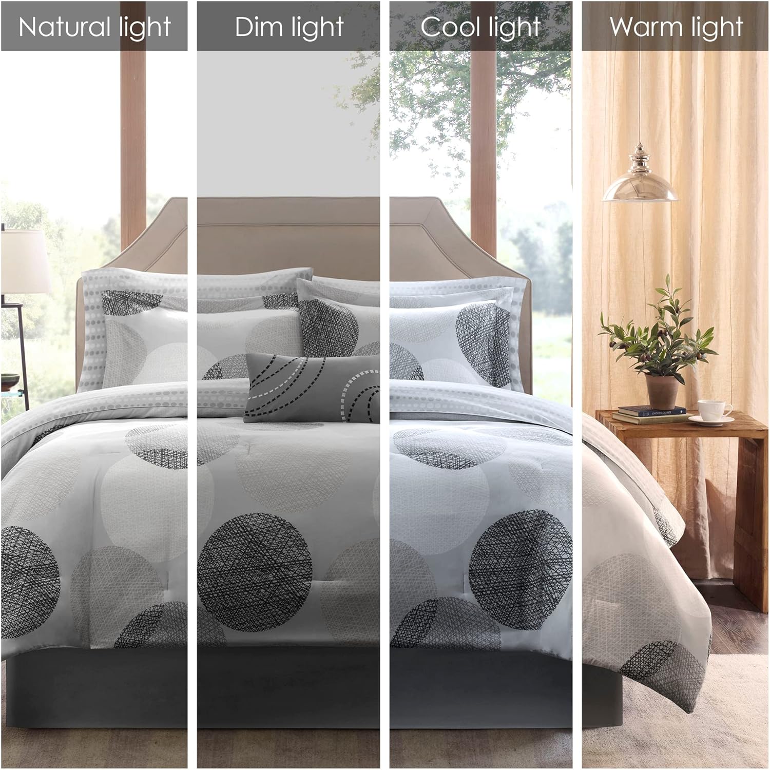 Madison Park Essentials – Juego de cama completo de 9 piezas que incluye un edredón cálido con diseño en colores vibrantes y relleno alternativo