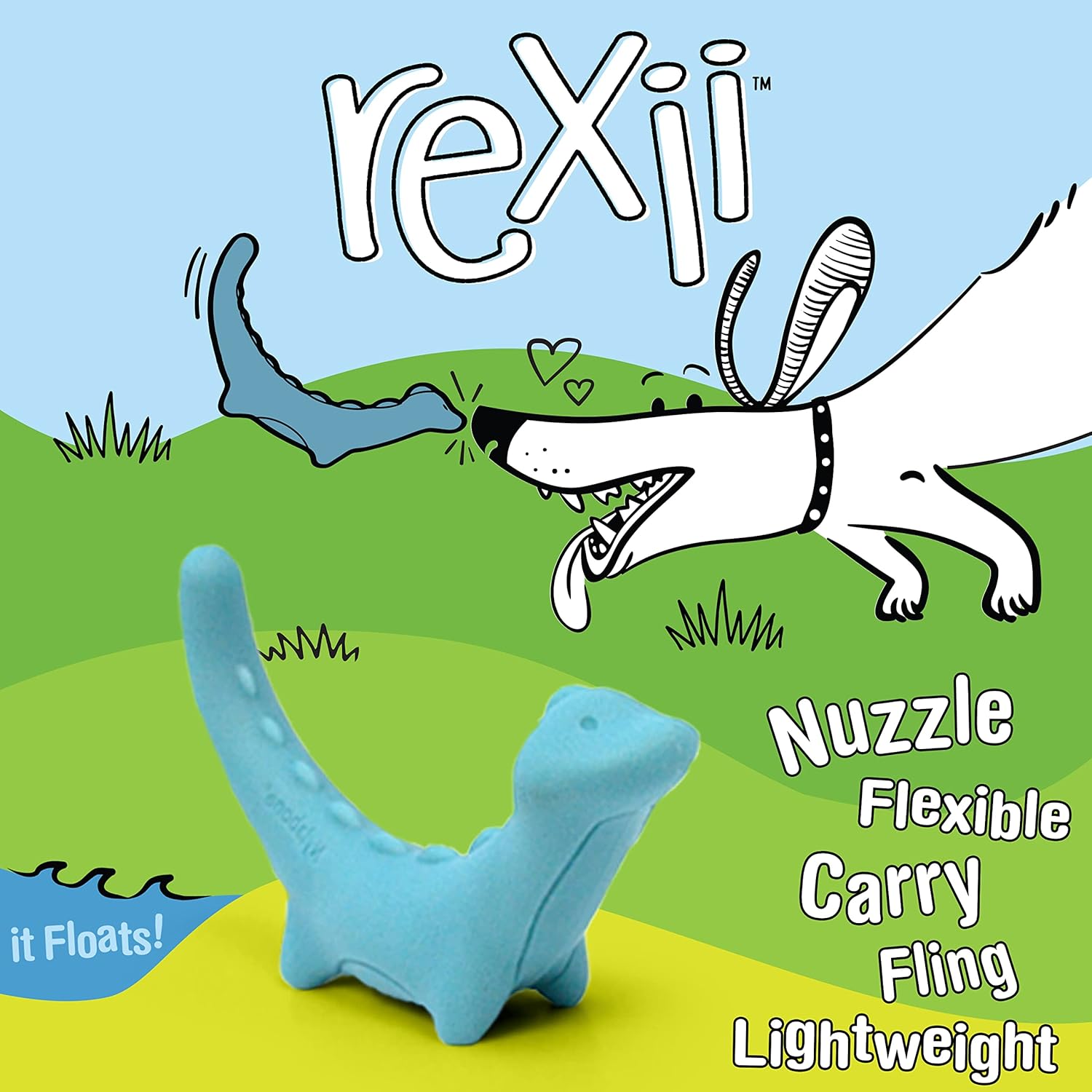 Nylabone Rexii – Juguete interactivo para perros pequeños – Juguete ligero y flexible para perros para juego creativo y ejercicio para perros