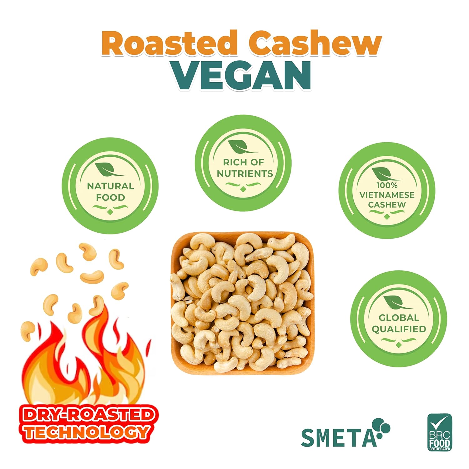 Hansia Anacardos veganos keto Kosher orgánicos, superalimentos secos sin sal, sin gluten, frescos, saludables, bajos en sodio, ricos en proteínas y