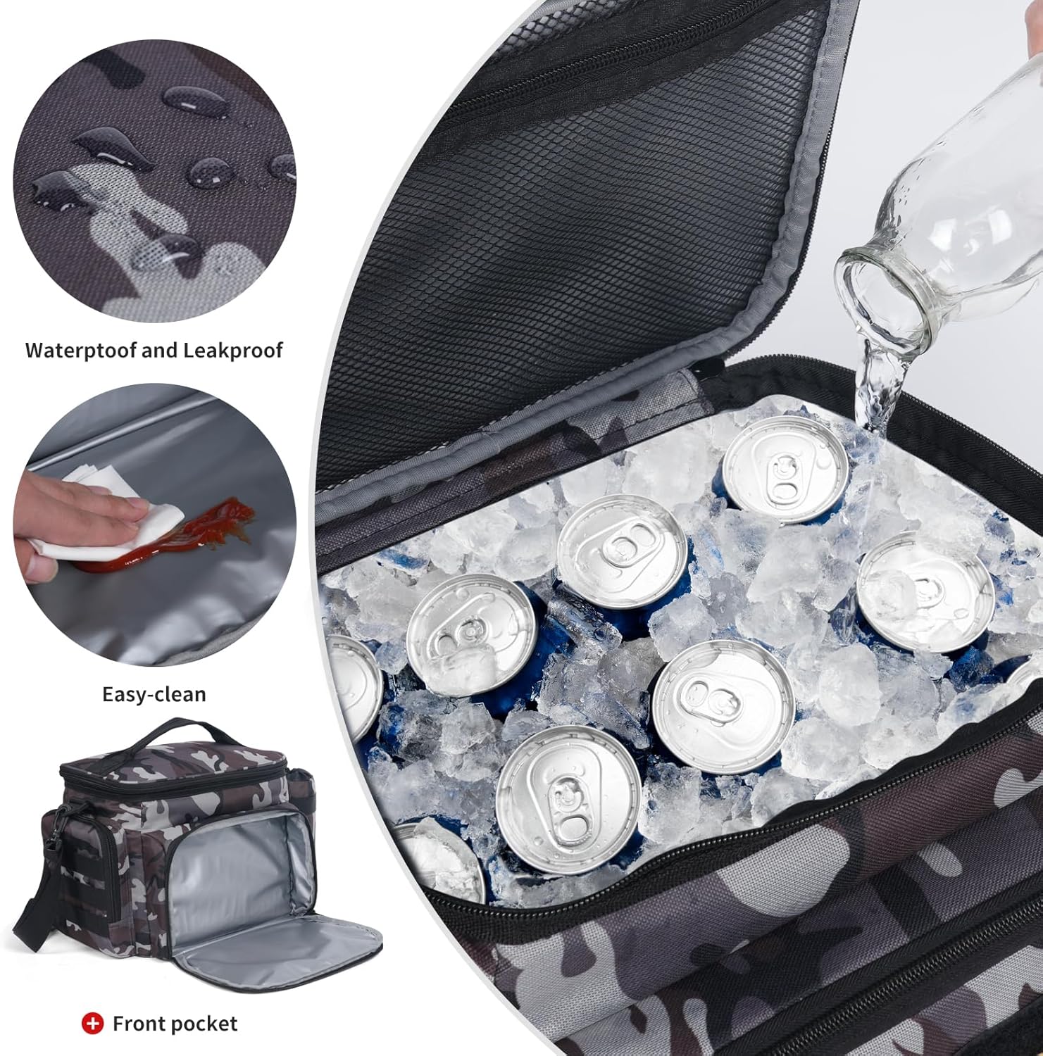 MOV COMPRA Lonchera táctica para hombres, lonchera aislada, a prueba de fugas, bolsa térmica de gran capacidad con bolsa para botella de agua MOLLE