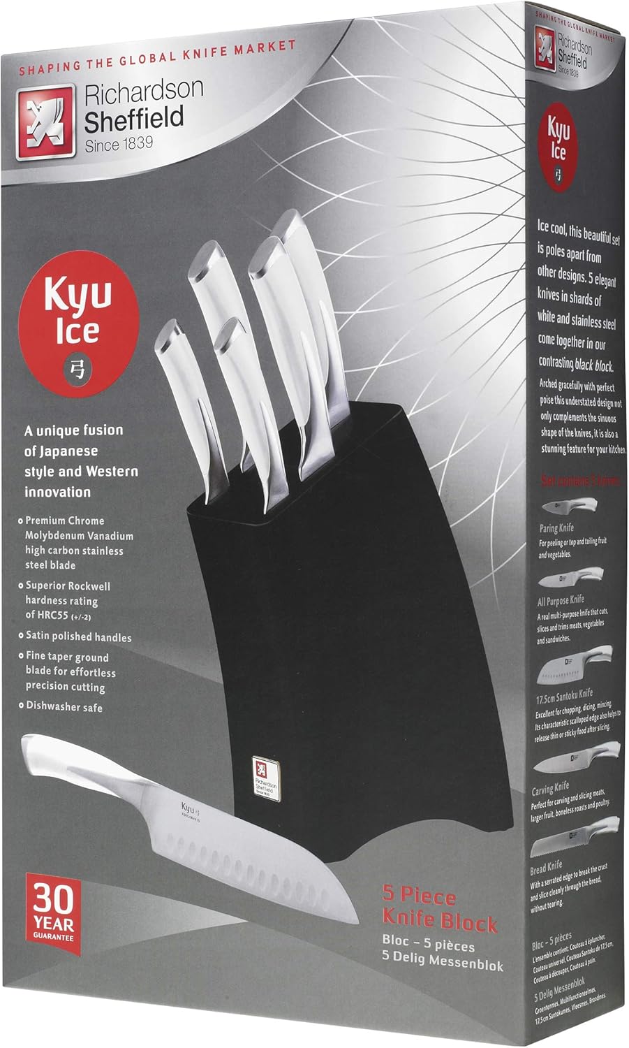 Richardson Sheffield 5piezas Bloque Juego de cuchillos, Kyu hielo