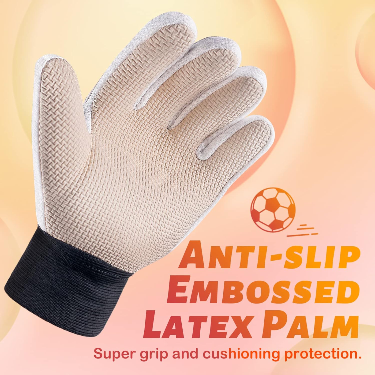 Guantes de portero de fútbol para jóvenes y niños, guantes de portero con palmas de gran agarre, guantes de fútbol antideslizantes, doble protección