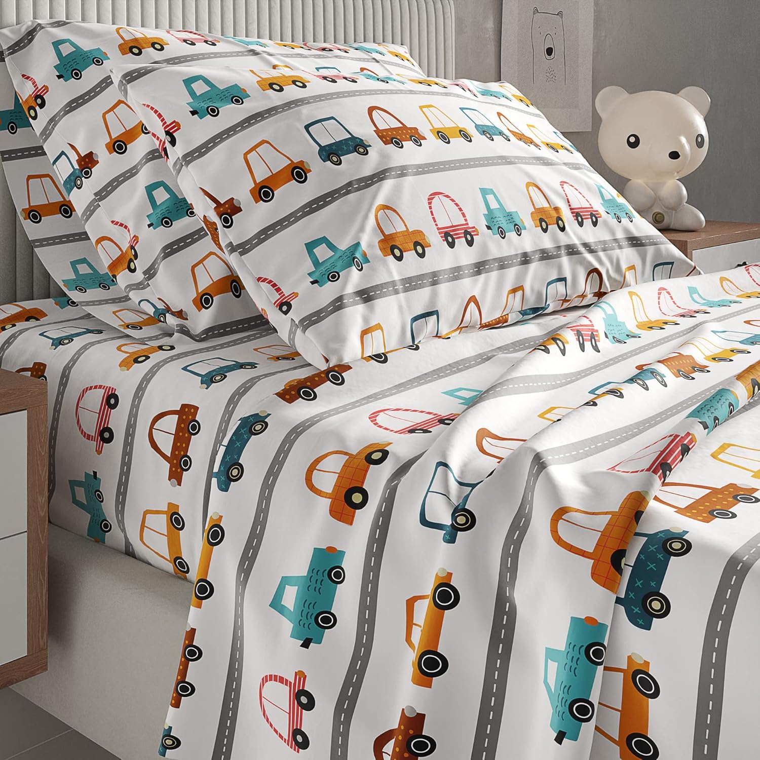 Juego de sábanas para niños y niñas, tamaño matrimonial, ropa de cama suave y acogedora, sábanas fáciles de cuidar y limpiar, cómodas, de microfibra