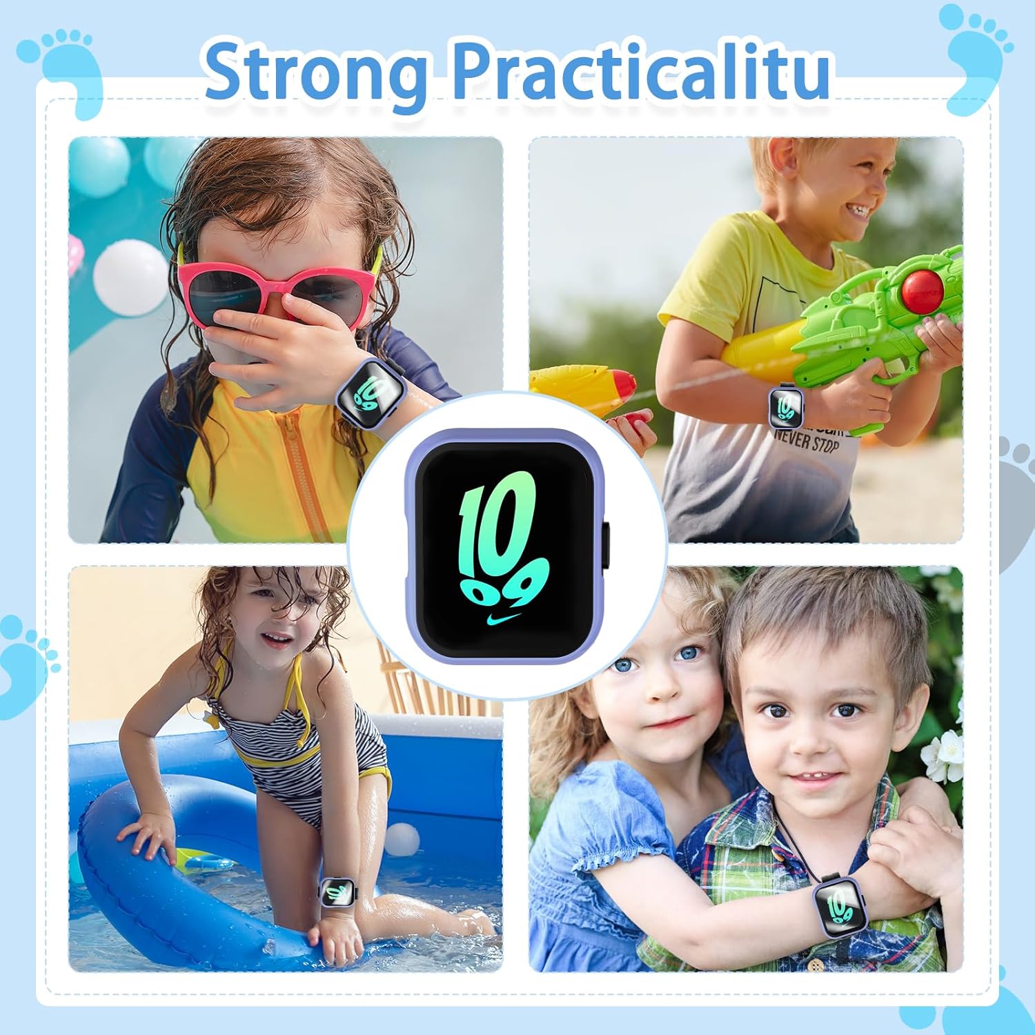 Suoman SyncUp – Juego de 4 fundas protectoras de pantalla para niños, dureza 2.5D 9H, vidrio templado, para Syncup Kids Watch 4, negro,