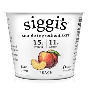 siggi’s Yogur islandés sin grasa, melocotón, 5.3 onzas taza de una sola porción, bocadillo de yogur grueso y rico en proteínas siggi’s Yogur islandés sin grasa, melocotón, 5.3 onzas taza de una sola porción, bocadillo de yogur grueso y rico en proteínas