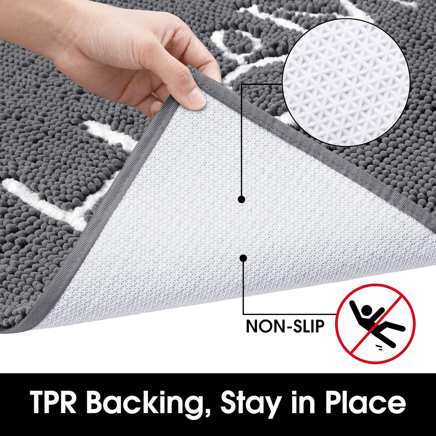 HOMEIDEAS Tapete de felpilla absorbente para interiores, 24 x 36 pulgadas, tapete lavable para zapatos fangosos y patas, tapete interior