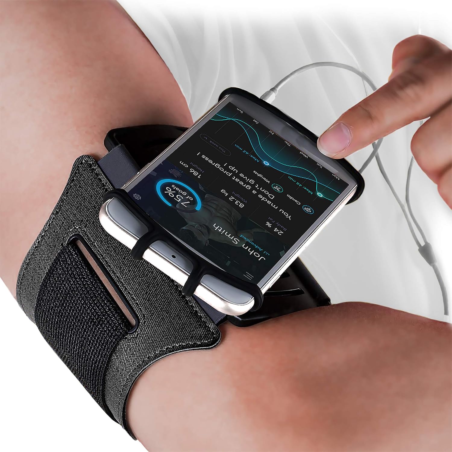 E Tronic Edge Brazalete giratorio para correr o caminar – Bandas universales para iPhone 12 Pro Max 11 X XR y Android Samsung Galaxy S9 S8 y Google