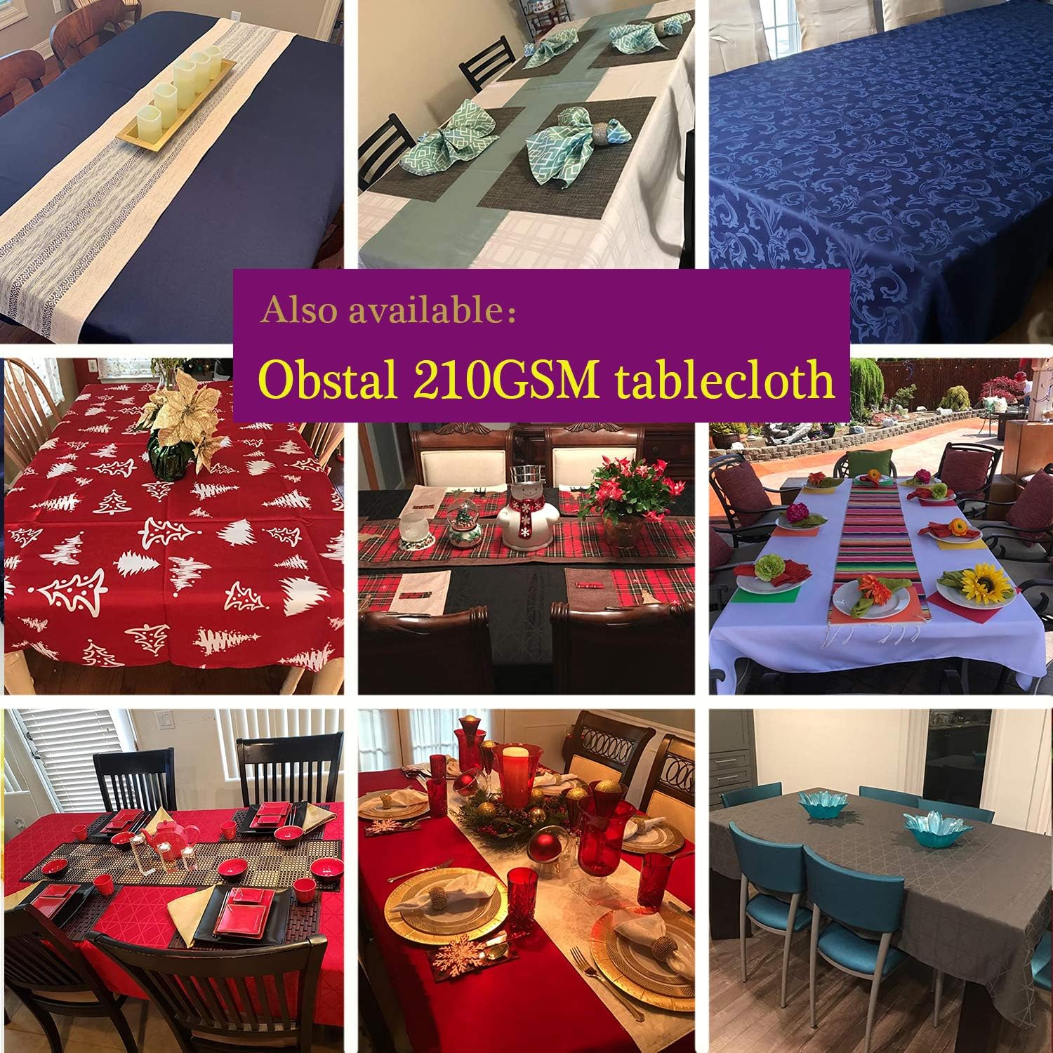Obstal – Mantel rectangular a prueba de derrames de aceite, impermeable, mantel de microfibra decorativo, para uso en exteriores e interiores