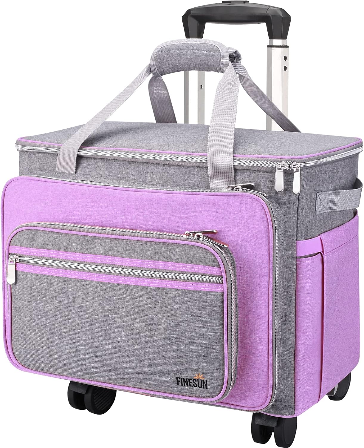 FINESUN Estuche para máquina de coser con ruedas, plegable de lujo para máquina de coser con ruedas, bolsa de transporte para hermano, cantante,