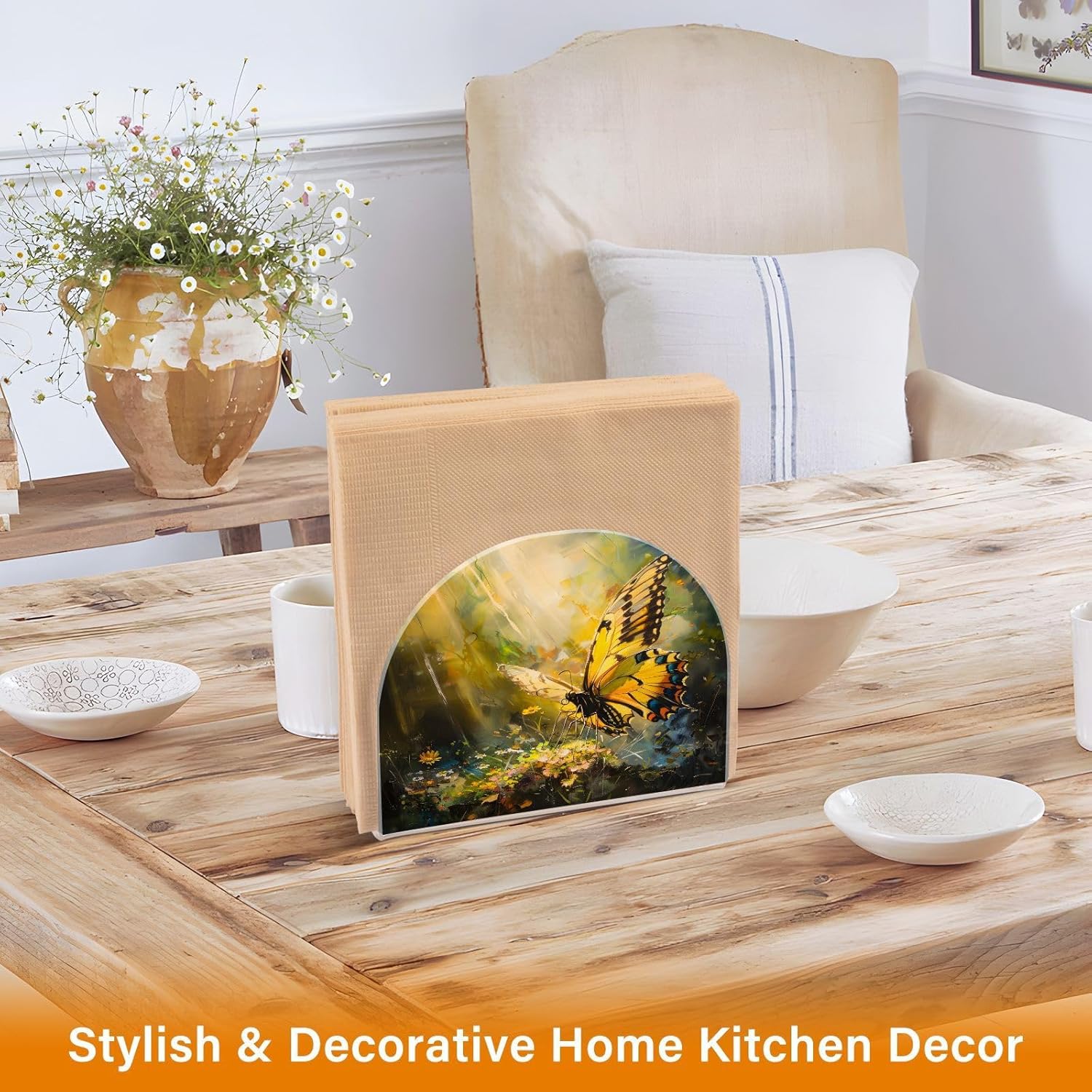 Acrylic Napkin Holder – PaperTowel Holder in Clear – Modern Decorative Guest Napkin Holder for Home Kitchen Dining Party Tables Restaurant
