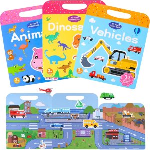 Libros de calcomanías reutilizables para niños, libro silencioso de gelatina, divertidas calcomanías de viaje, impermeables, libro de actividades Libros de calcomanías reutilizables para niños, libro silencioso de gelatina, divertidas calcomanías de viaje, impermeables, libro de actividades