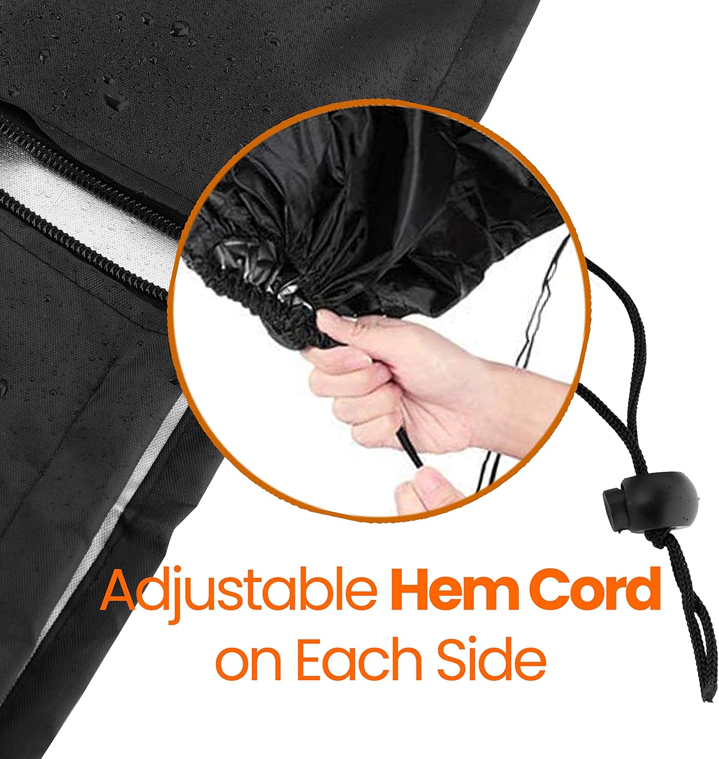SerenelifeHome Funda para silla colgante de huevo, 75 x 45 pulgadas, impermeable, resistente al viento, con cremallera y cordón de dobladillo,