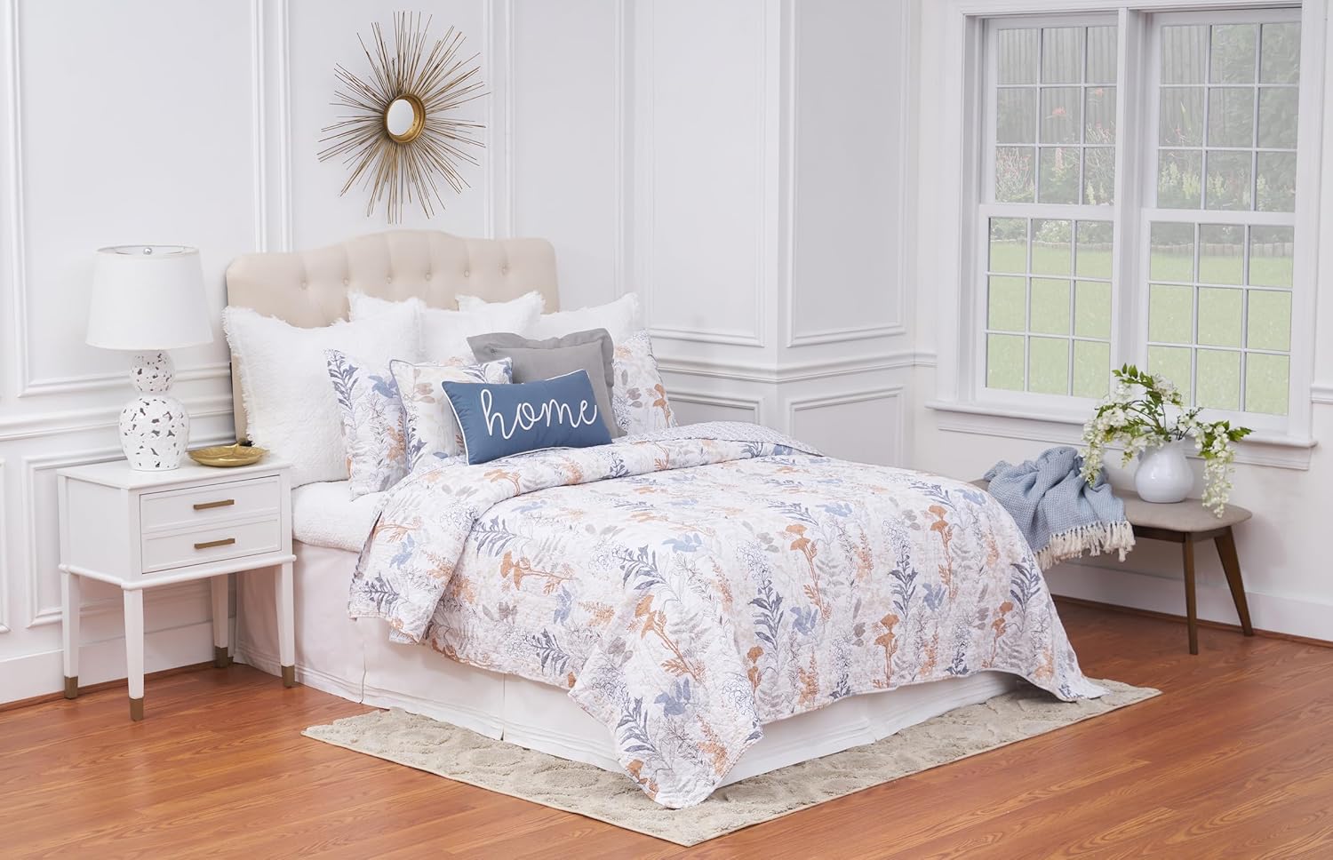 C&F Home Lina – Juego de edredón tamaño King, color azul