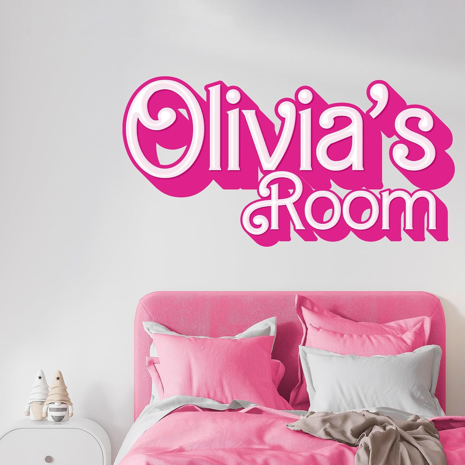 Decoración de pared personalizada de estilo icónico, calcomanías de pared rosa intenso, accesorios perfectos para fiestas de mujeres, ideal para
