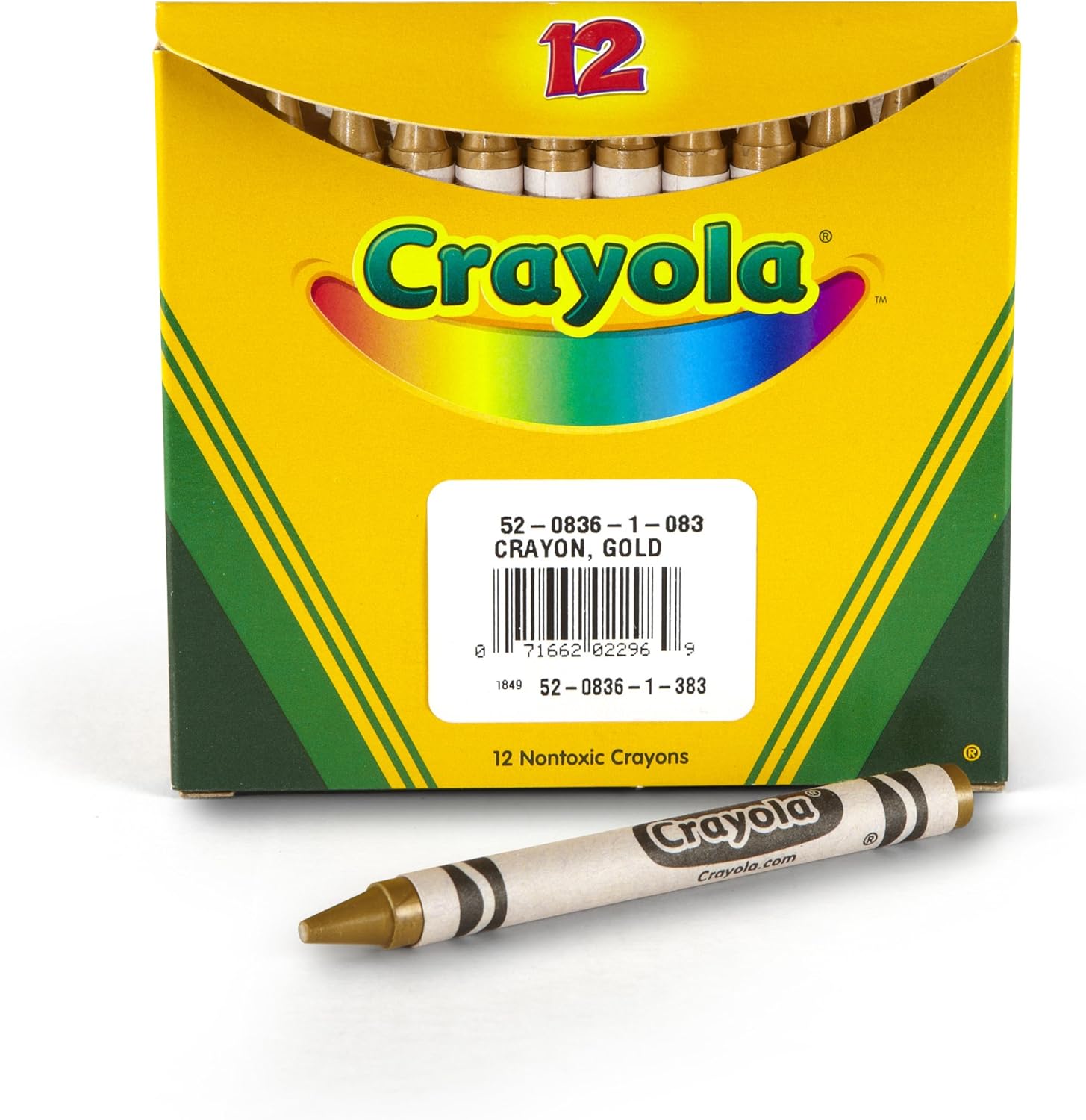 Crayola Crayones dorados, recambio de crayones de un solo color, 12 unidades de crayones a granel, suministros escolares