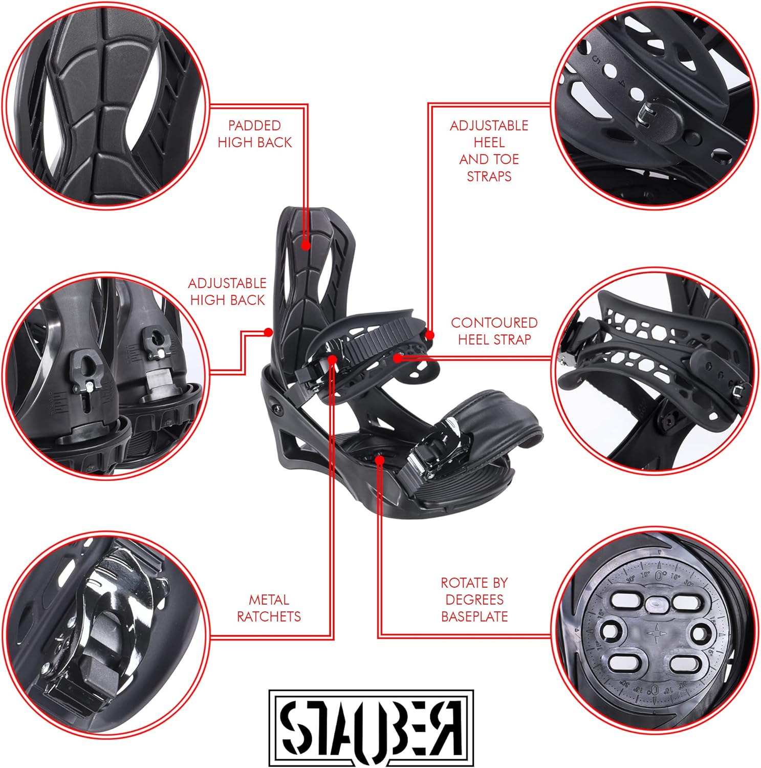 STAUBER Summit Snowboard & Binding Tamaño del paquete 128, 133, 138, 143, 148,153,158,161  Las mejores fijaciones para snowboard y fijaciones todo