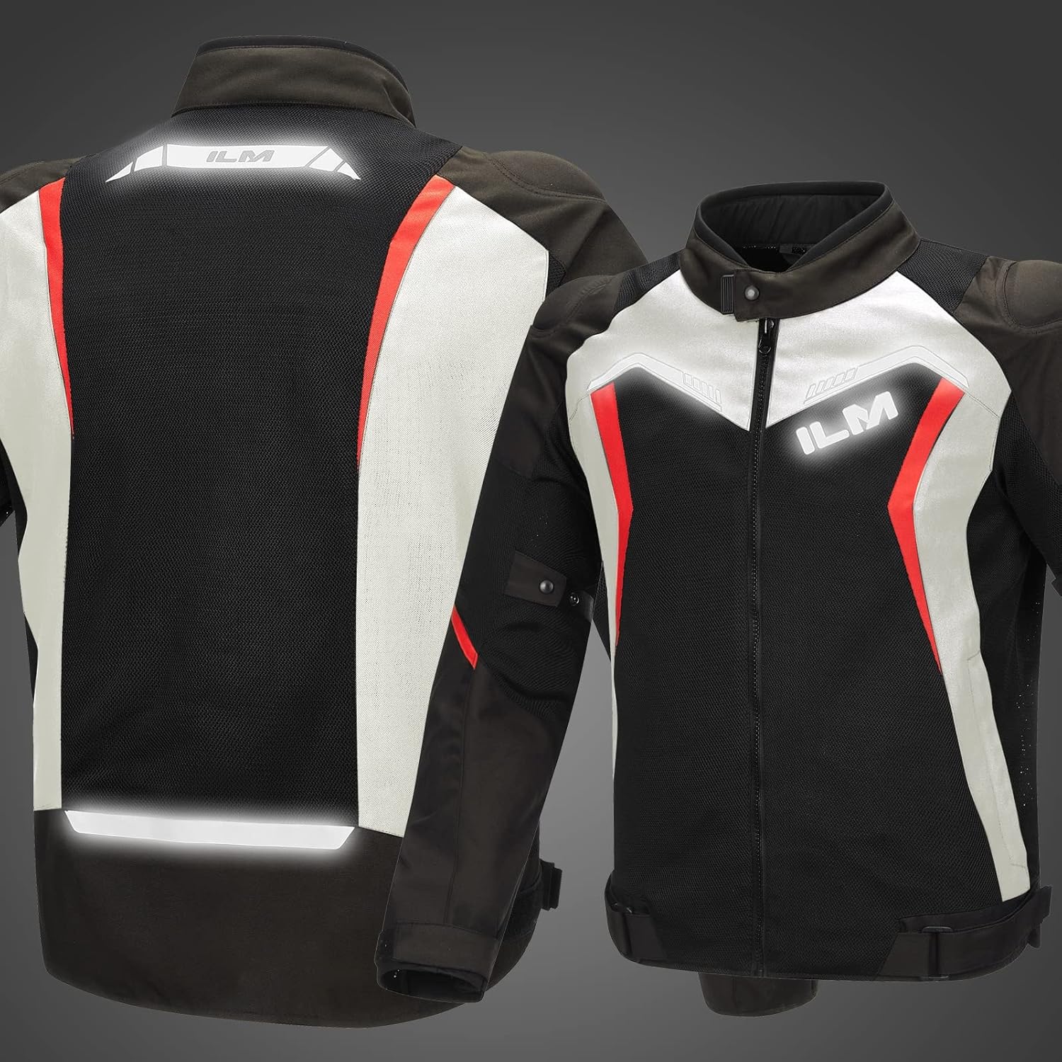 ILM Chaqueta de motocicleta para hombres Powersports Chaquetas protectoras de malla textil equitación motocicleta CE chaquetas blindadas modelo-J02