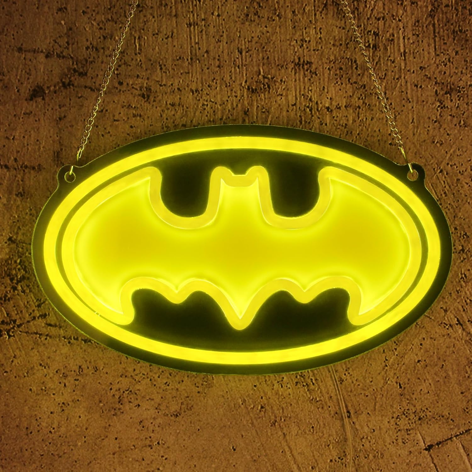 Letrero de neón de Batman con luces LED de neón para hombre, decoración de pared de cueva, dormitorio, fanáticos de superhéroes, jugadores,