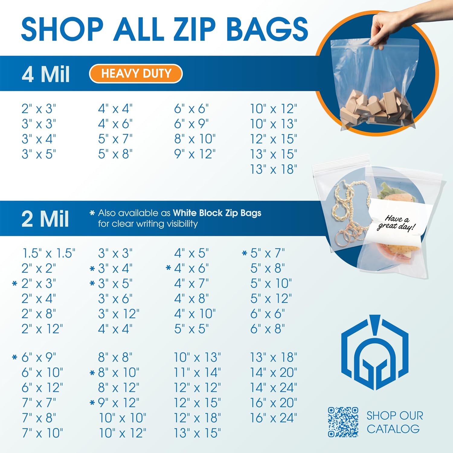 Spartan Industrial – Bolsas de polietileno de plástico con cierre resellable de 6 x 9 pulgadas (1000 unidades) gruesas y duraderas de un cuarto de